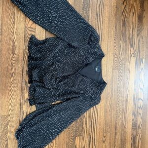 Jill Stuart Black Blouse with White Accents